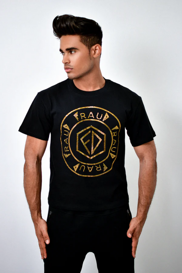road neck crystal t-shirt