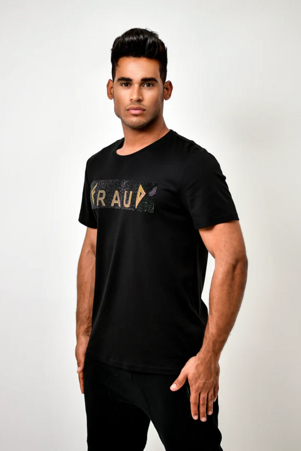 Round Neck Crystal Print Logo